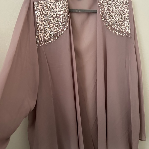 NWT 2 PC Women’s Rose Pink Formal Flowy Tiered Plus Dress and Jacket 24W 3X - Picture 8 of 16